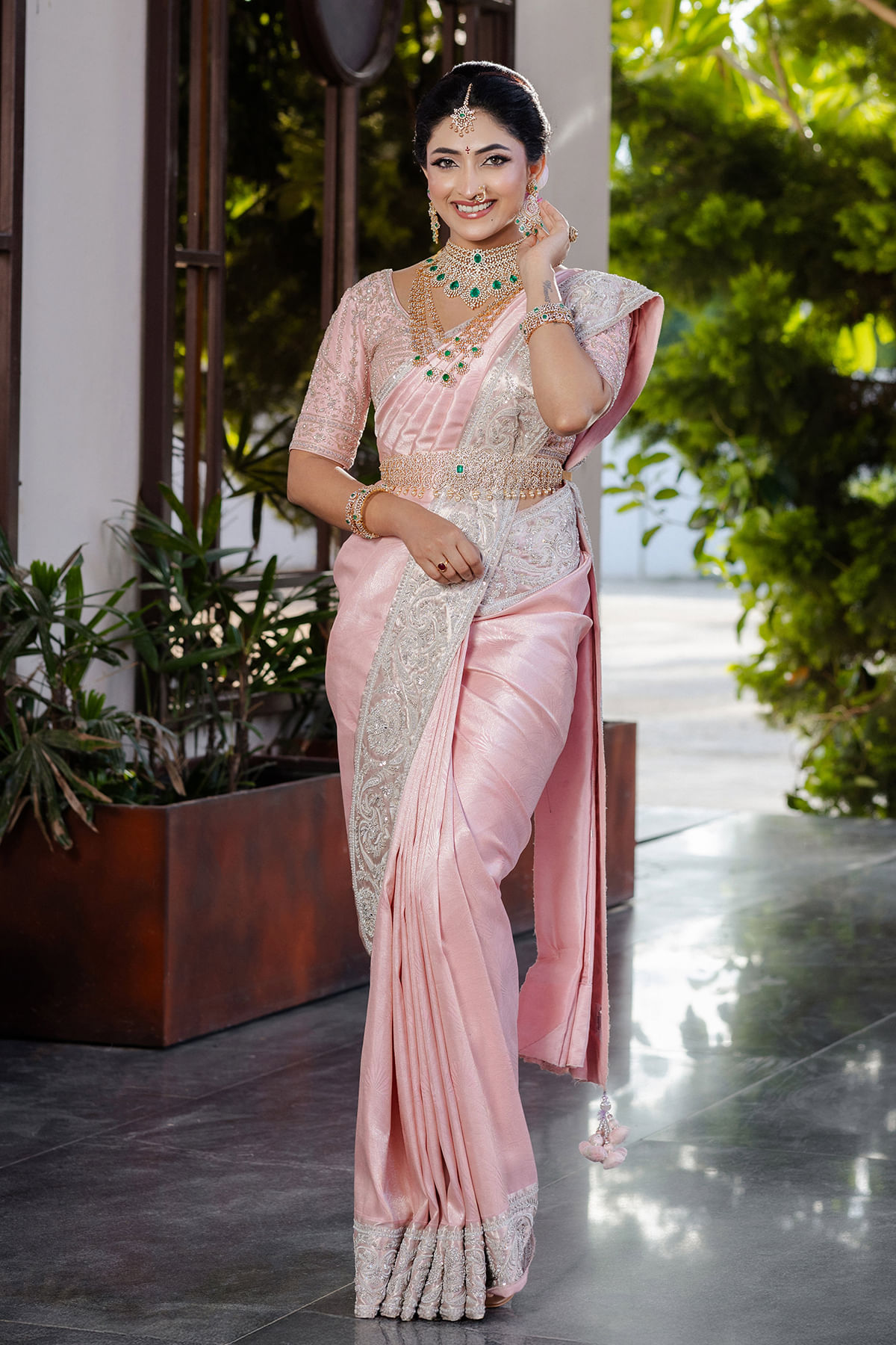 Pink Kanchipuram Silk Saree