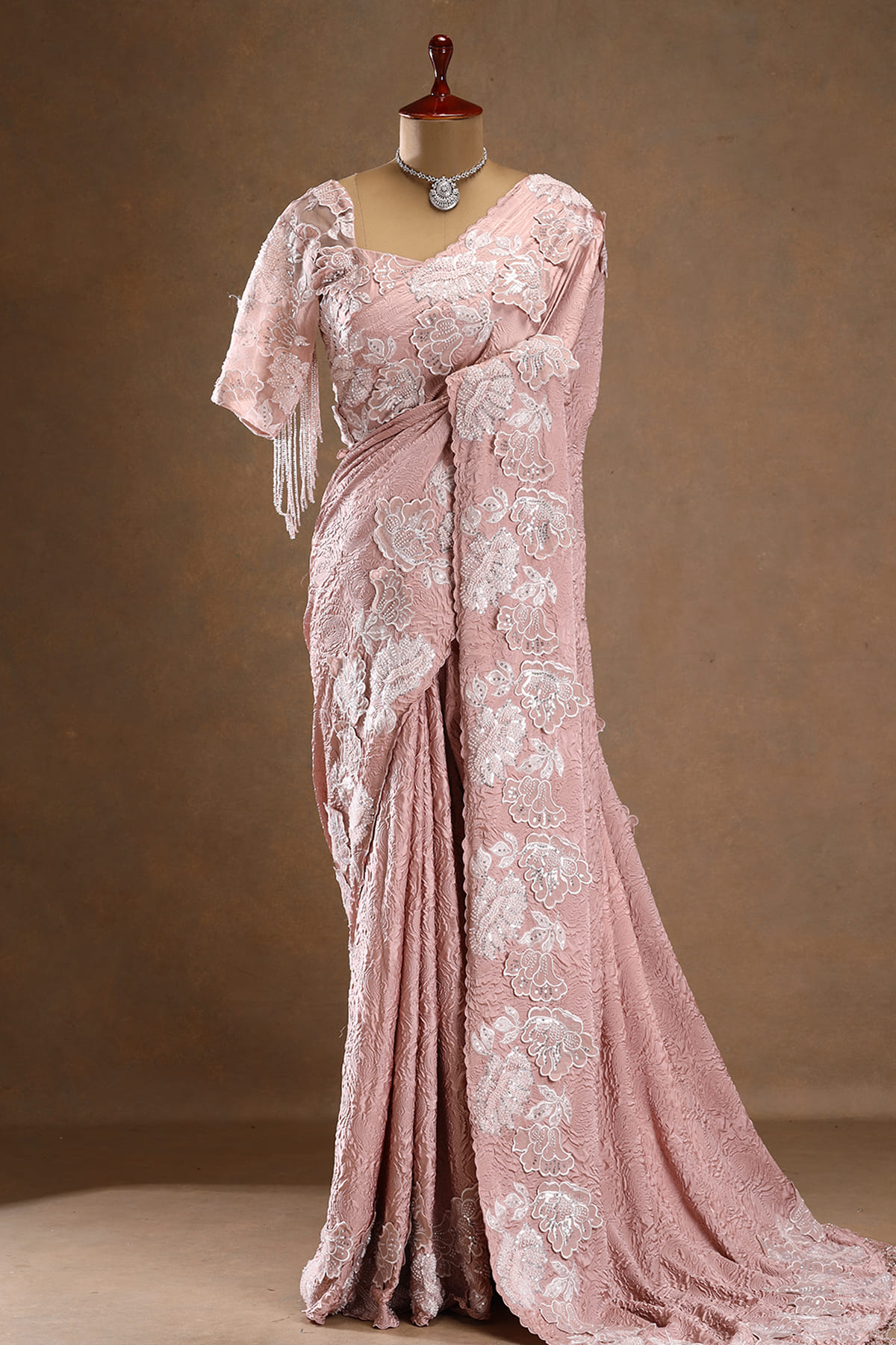 Crushed Satin Pink Dress Carnation Pink Crushed Satin Designer