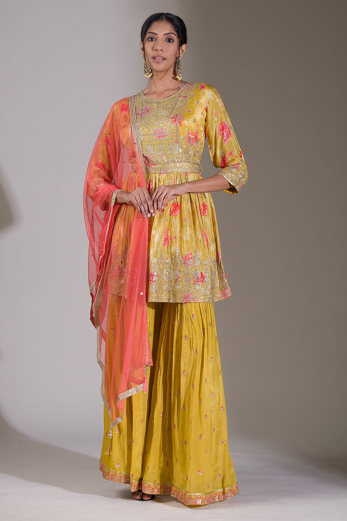 Yellow Sharara Suit