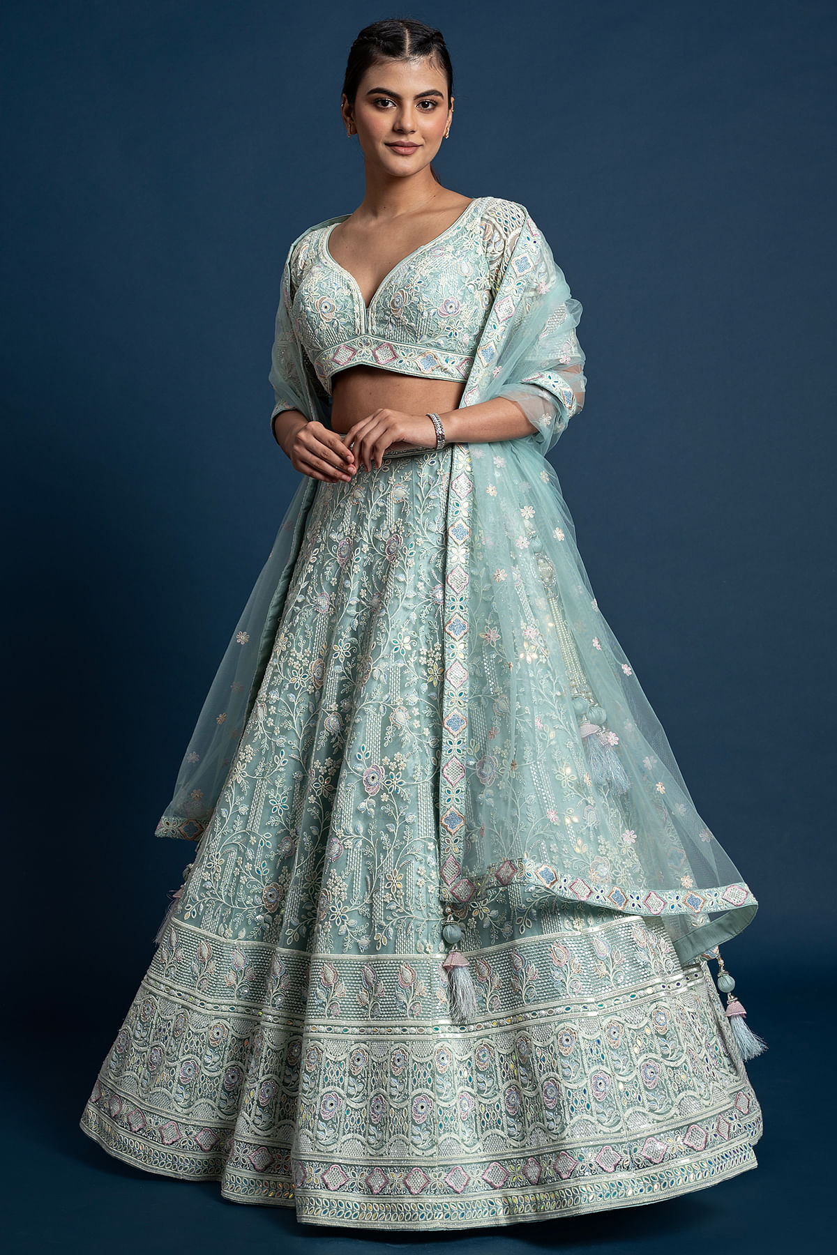 Blue Party Wear Lehenga