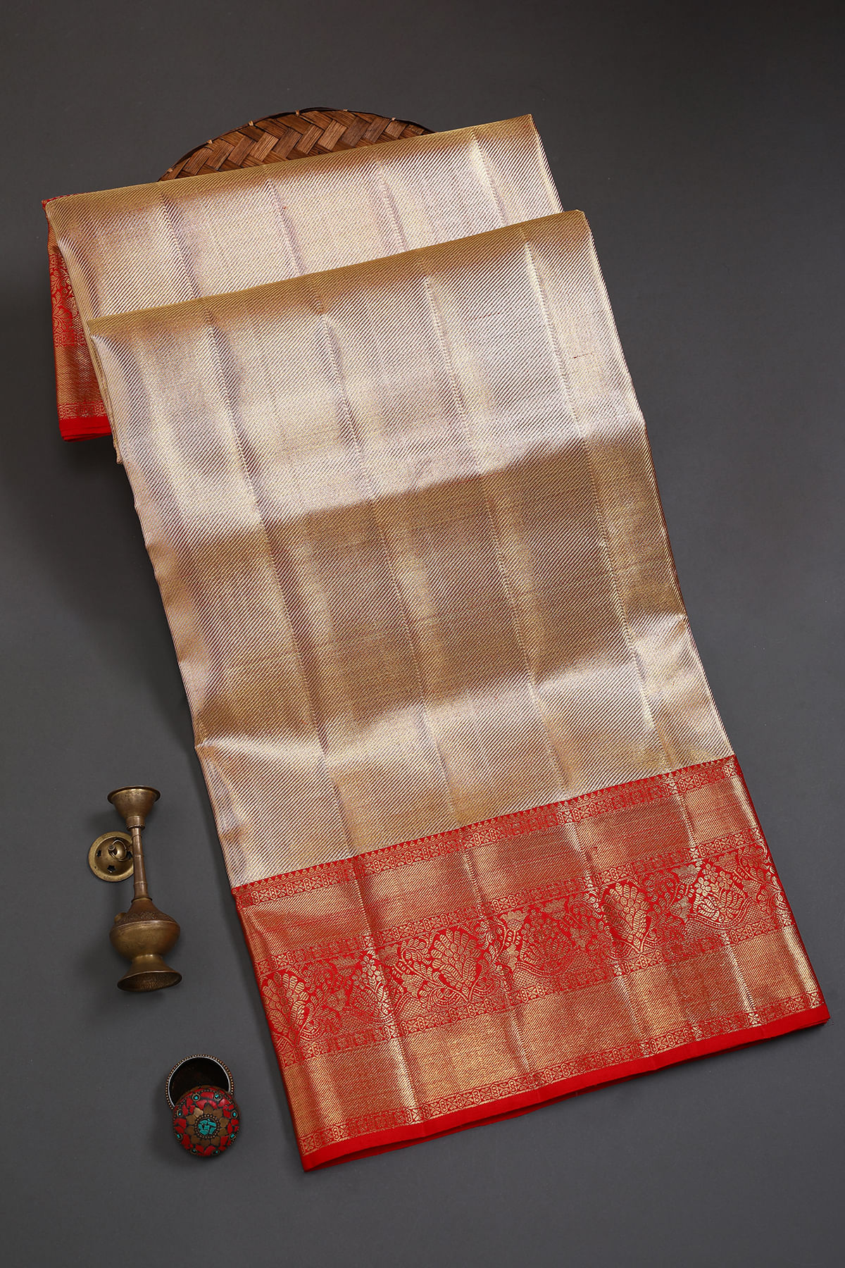 Gold Kanchipuram Tissue Saree