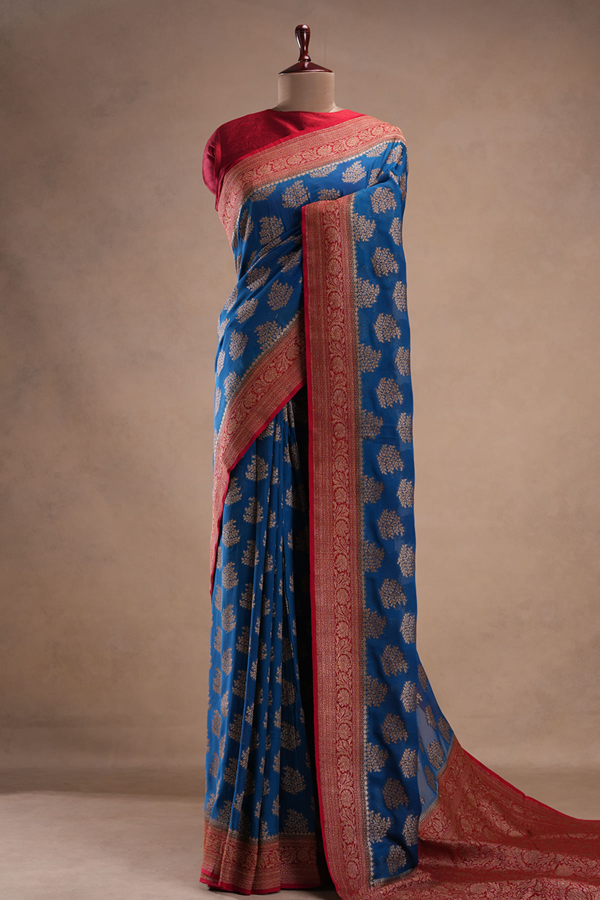 Blue Banarasi Georgette Saree 