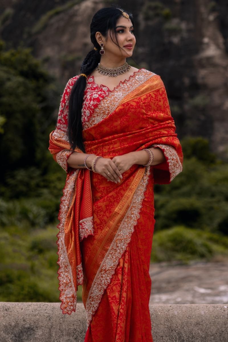 Red Kanchipuram Silk Saree 