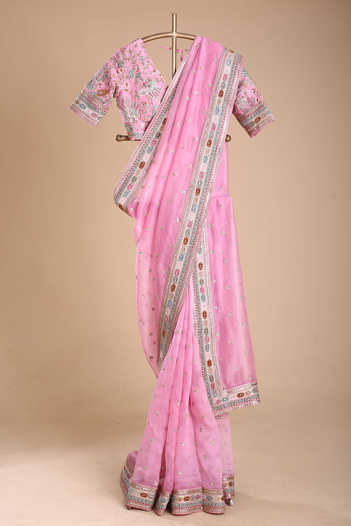 Cotton Pink Saree