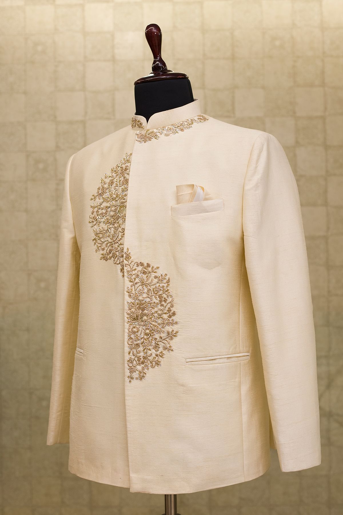beige jodhpuri suit