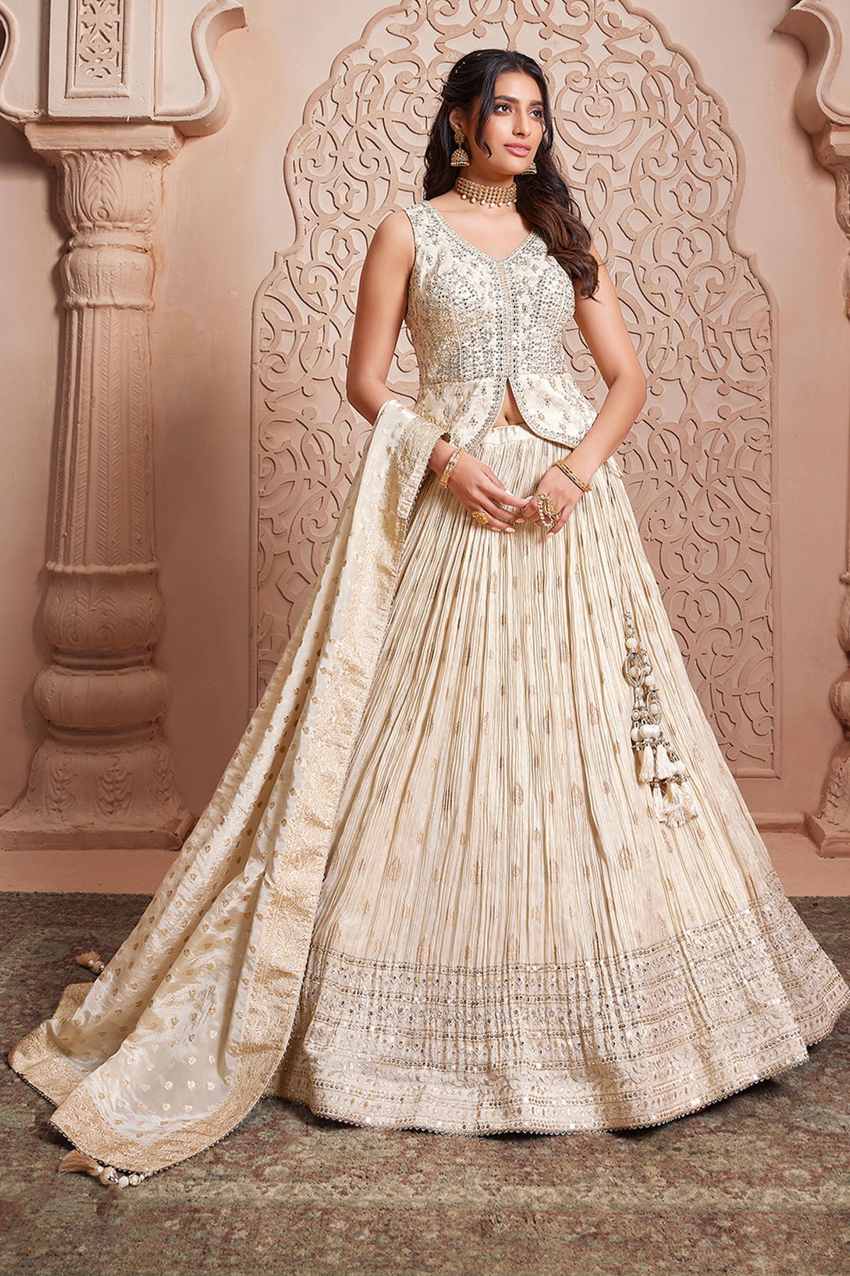 Beige Bridesmaids Lehenga
