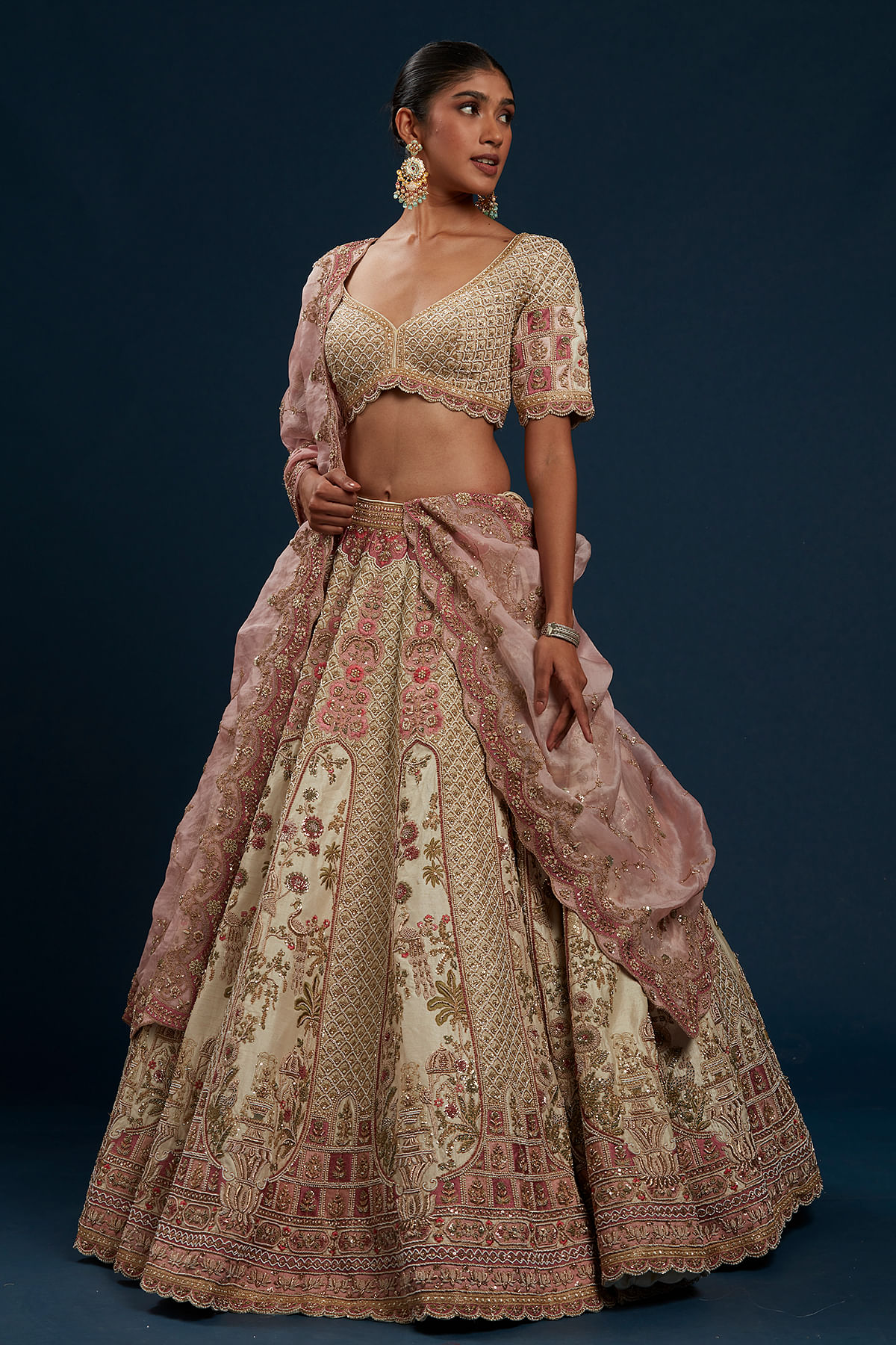 Cream Bridal Lehenga