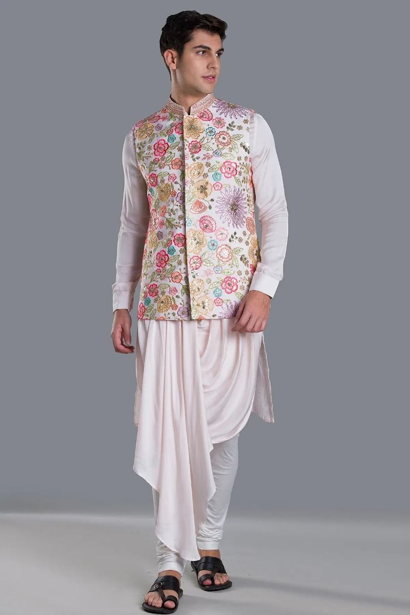 Pink Waistcoat Kurta
