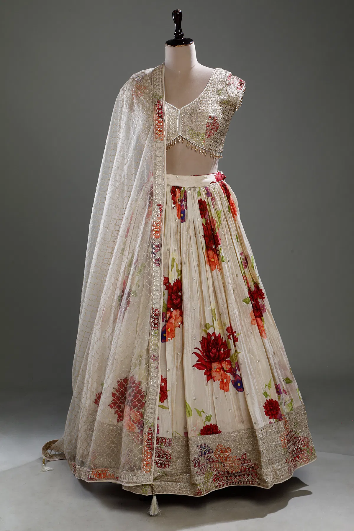 Cream Designer Lehenga 