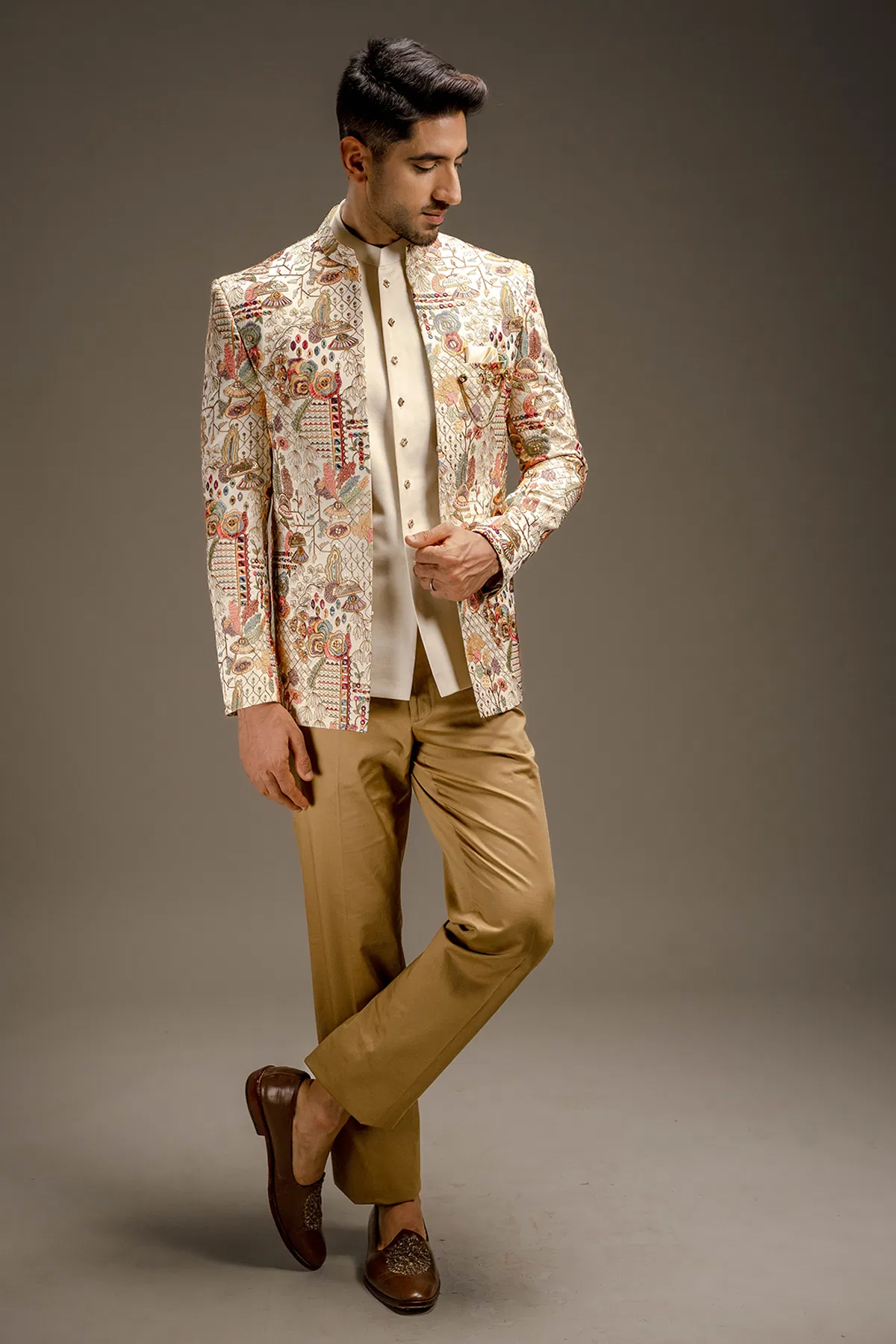Cream Jodhpuri Suit