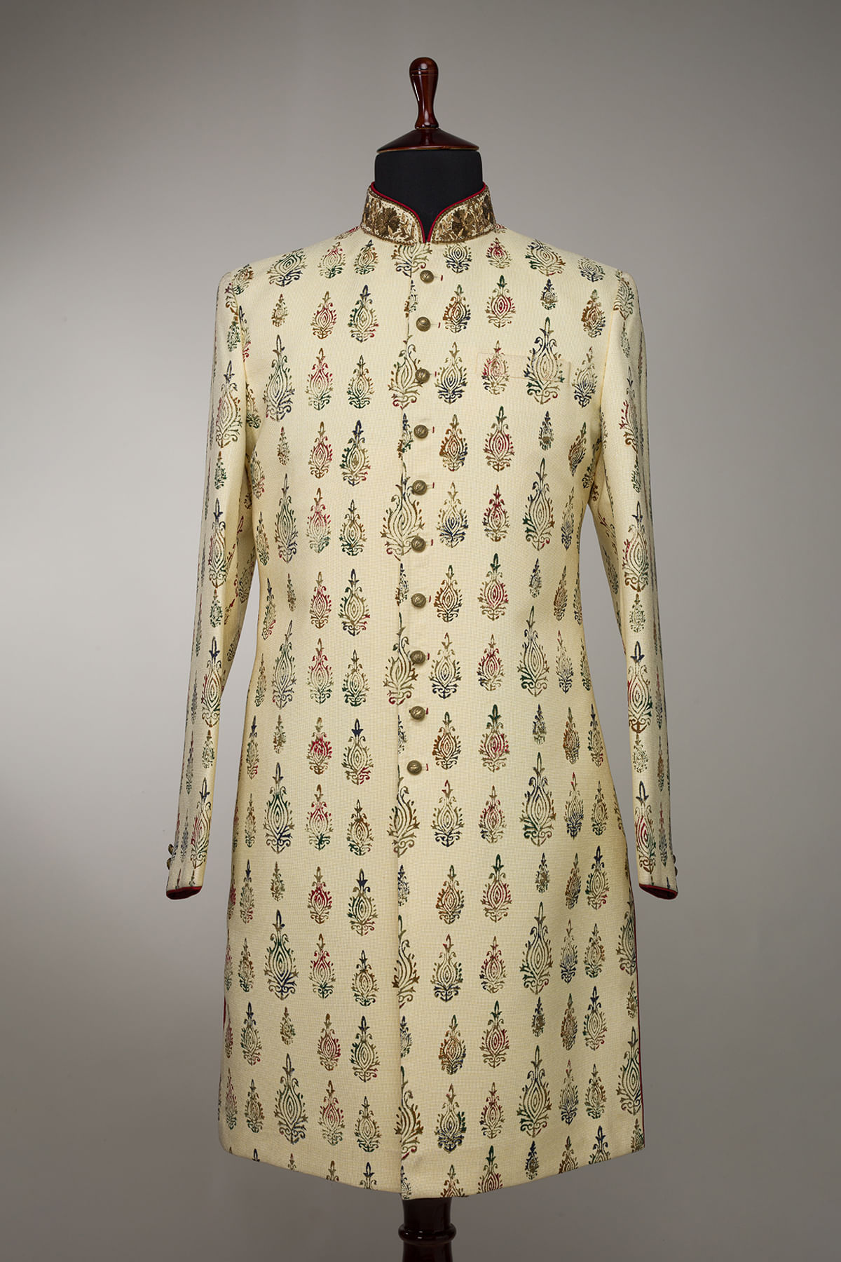 Yellow Printed Sherwani