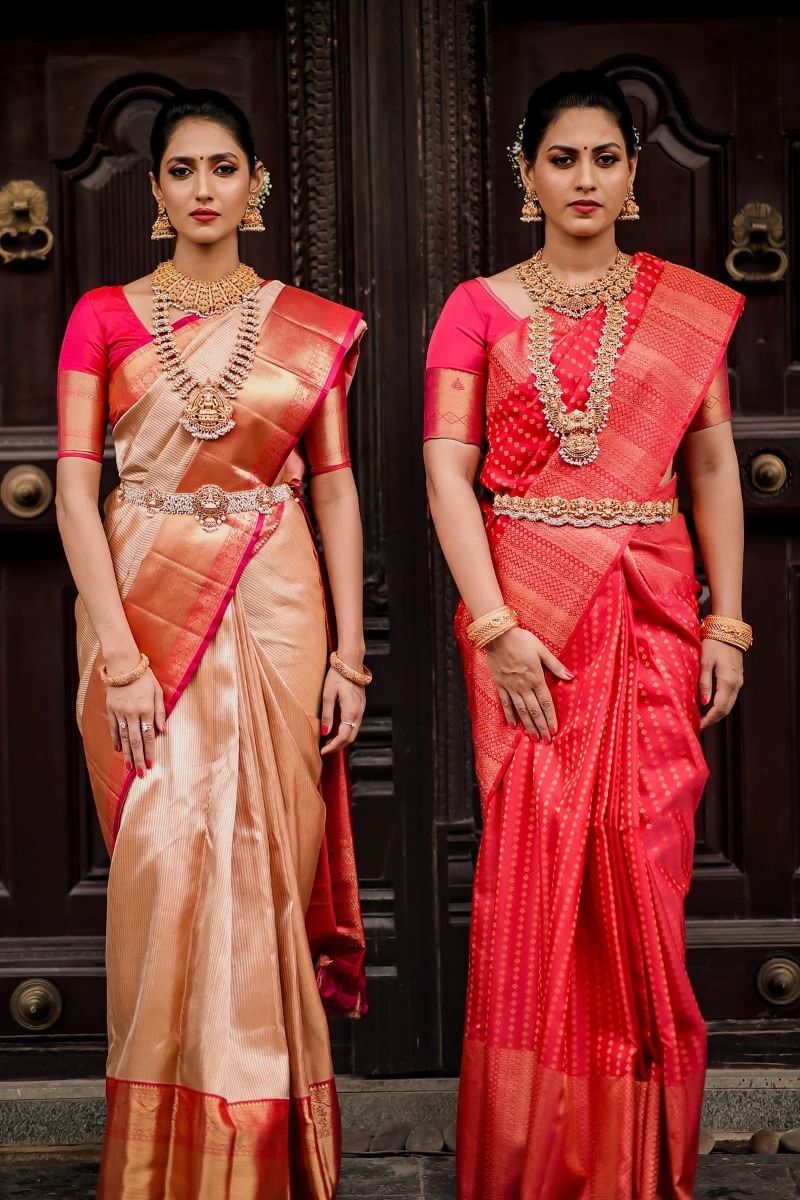 Pink Kanchipuram Silk Saree