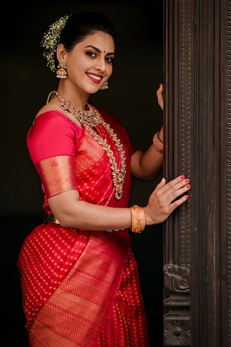 Pink Kanchipuram Silk Saree