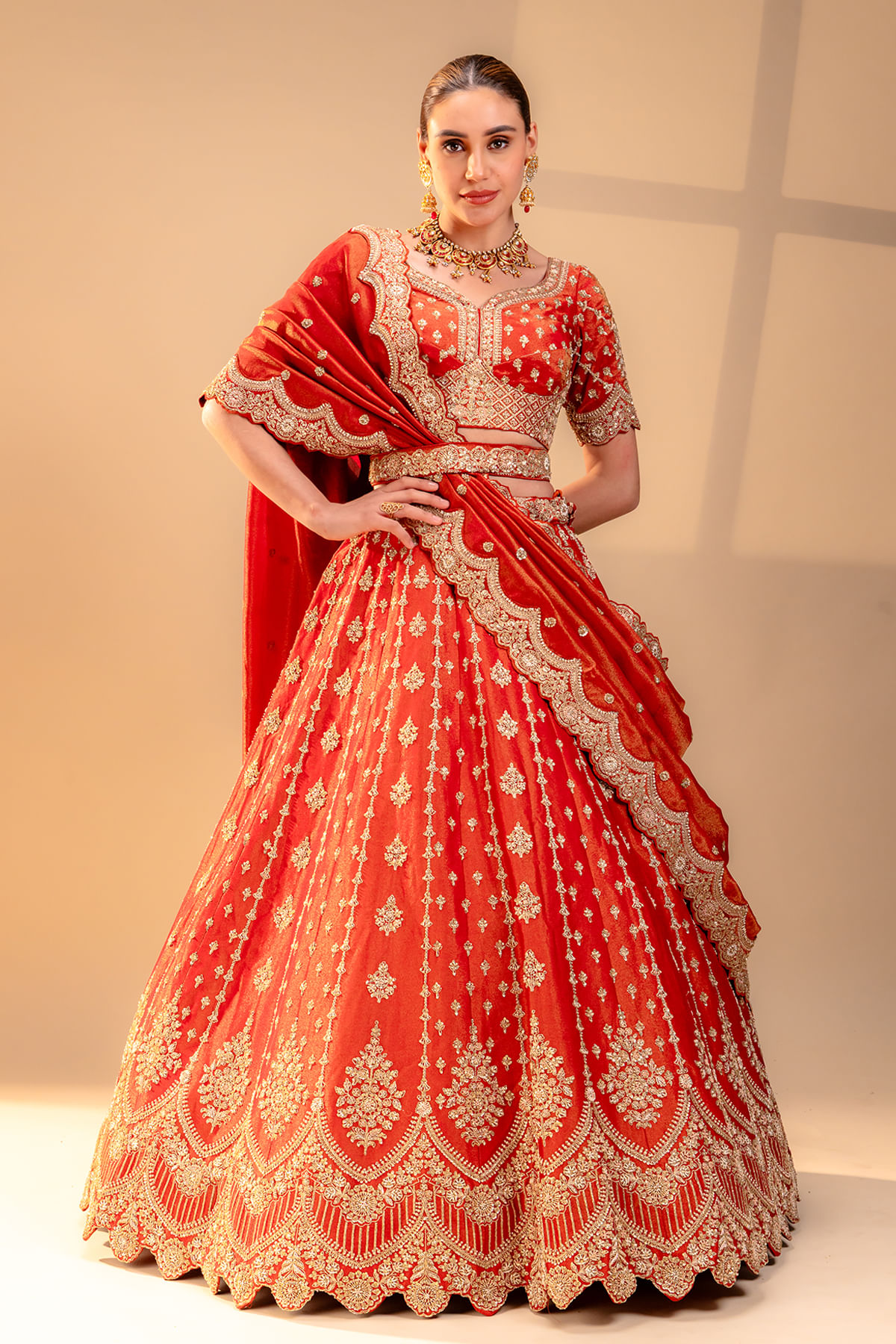 Red Bridal Lehenga