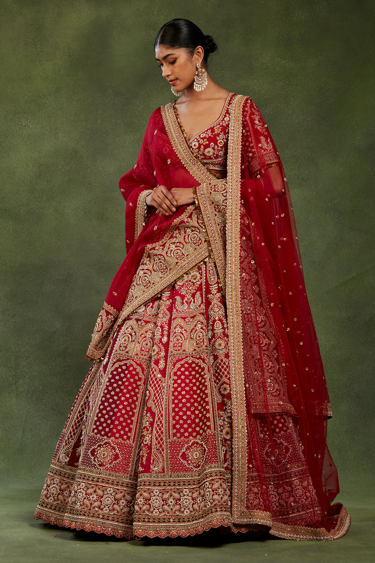 Red Silk Bridal Lehenga