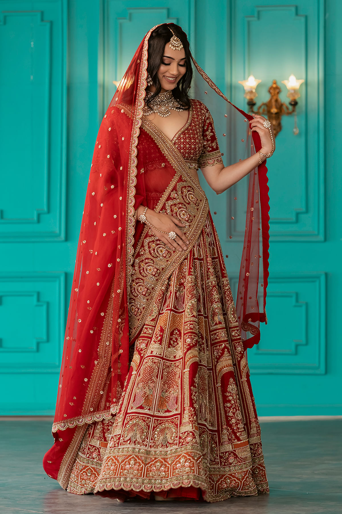 Red Bridal Lehenga