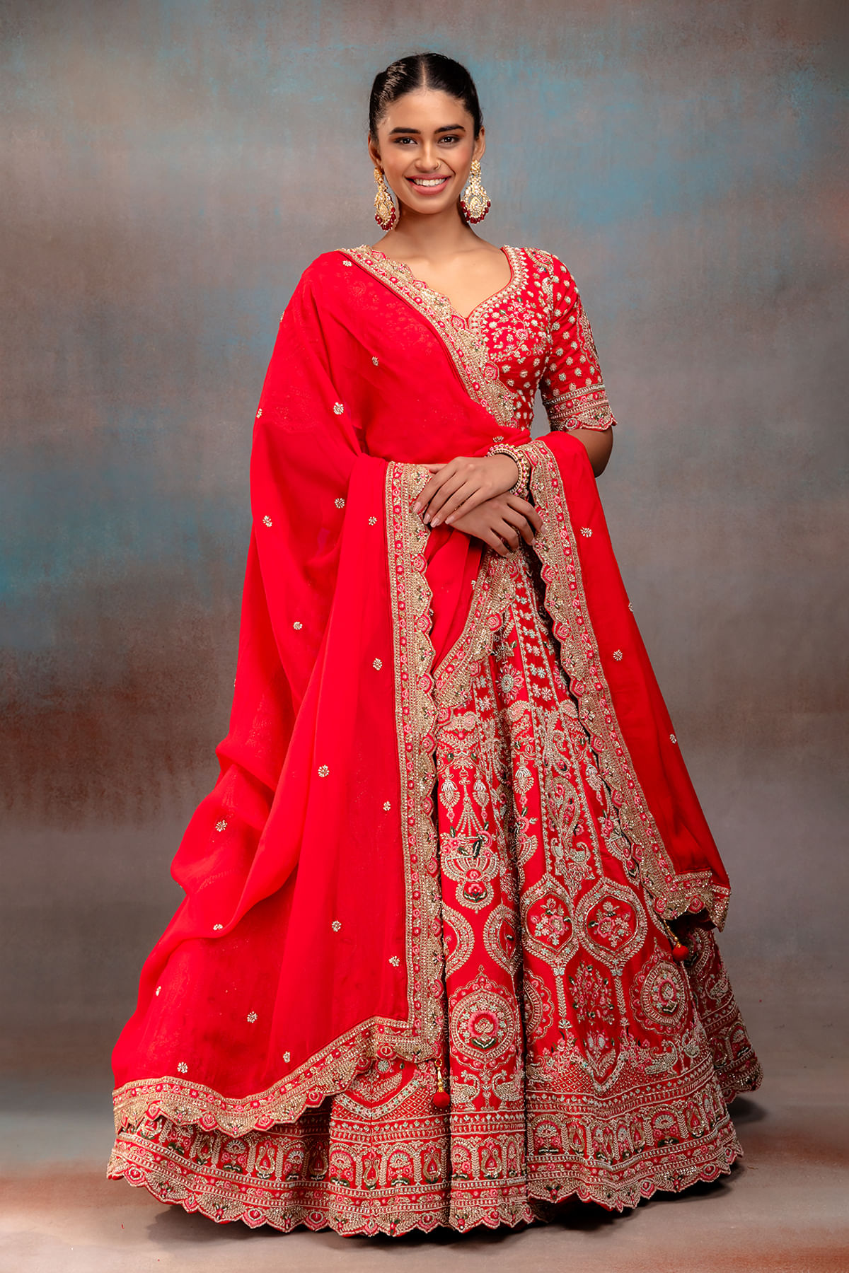 Red Bridal Lehenga