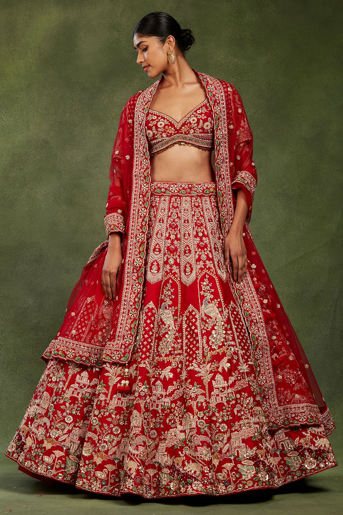 Red Silk Bridal Lehenga