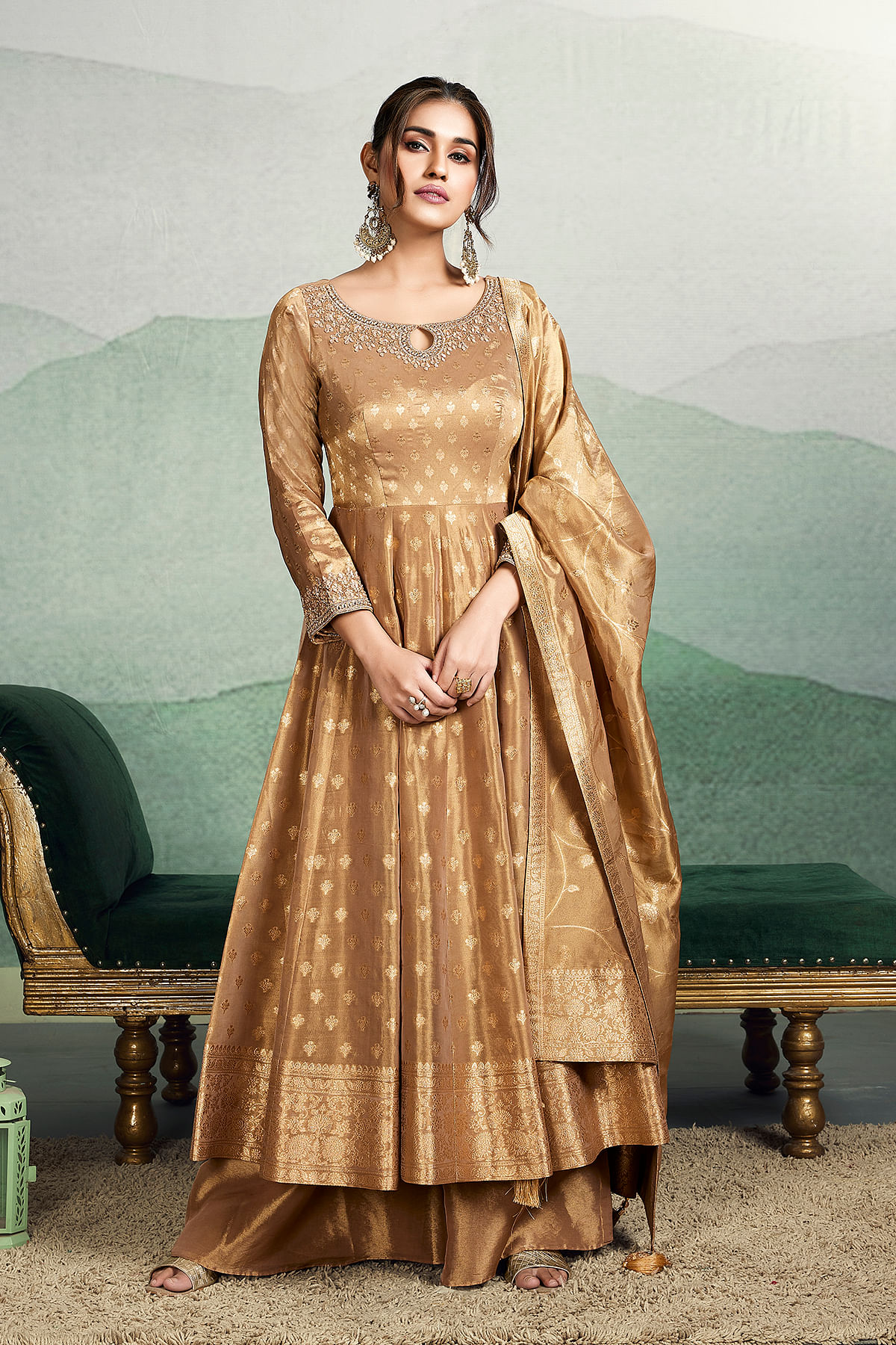 Beige Anarkali Suit