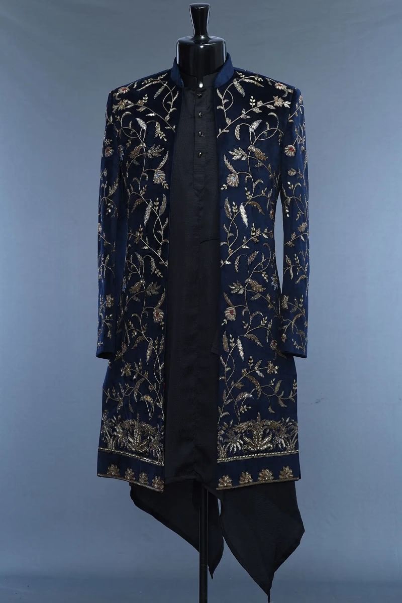 Blue Velvet Sherwani