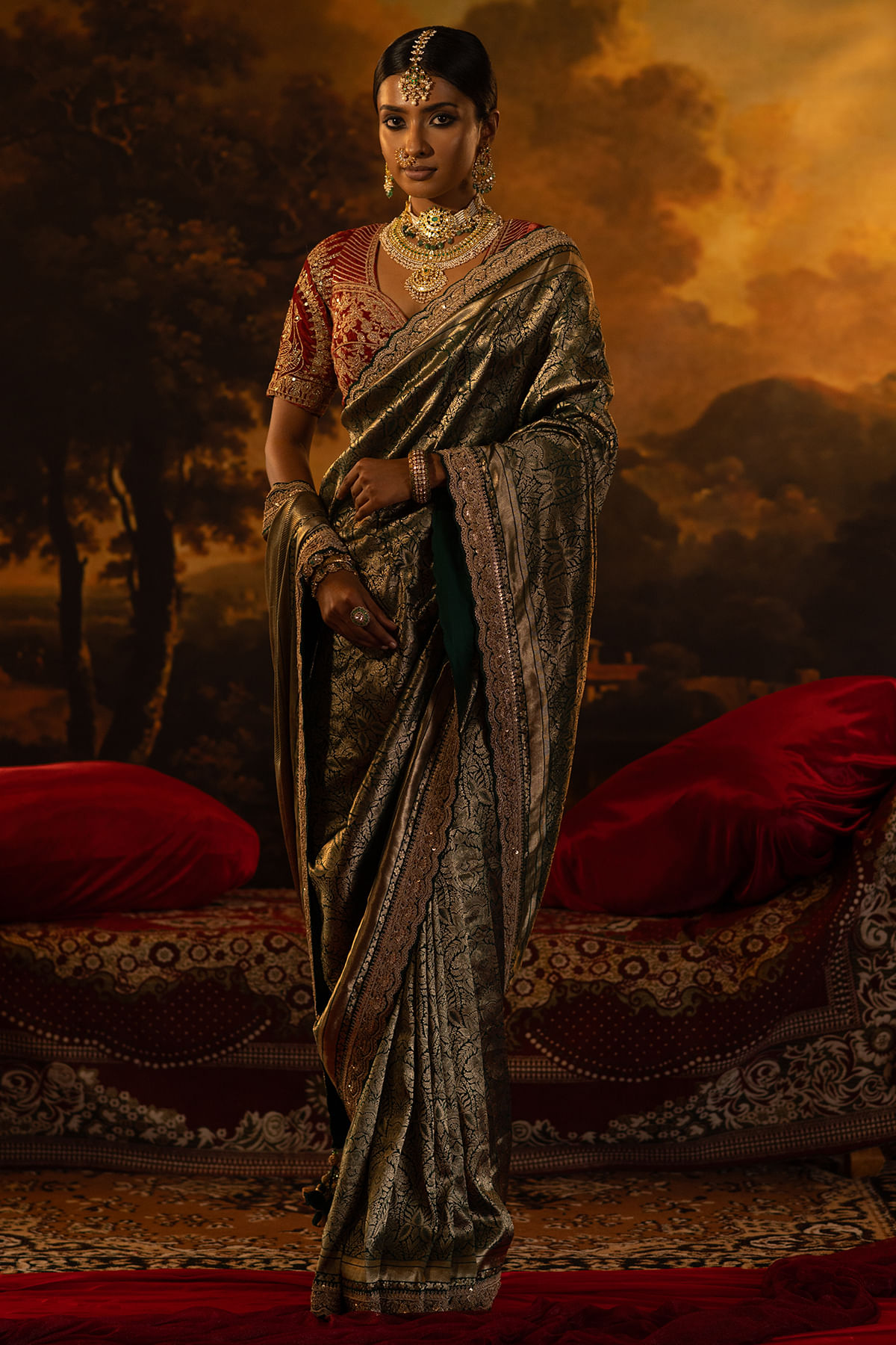 Green Banarasi Silk Saree