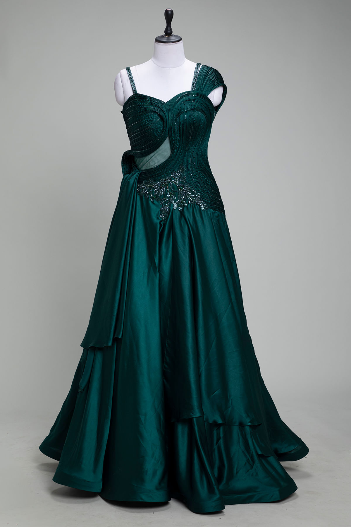 Green Indowestern Gown