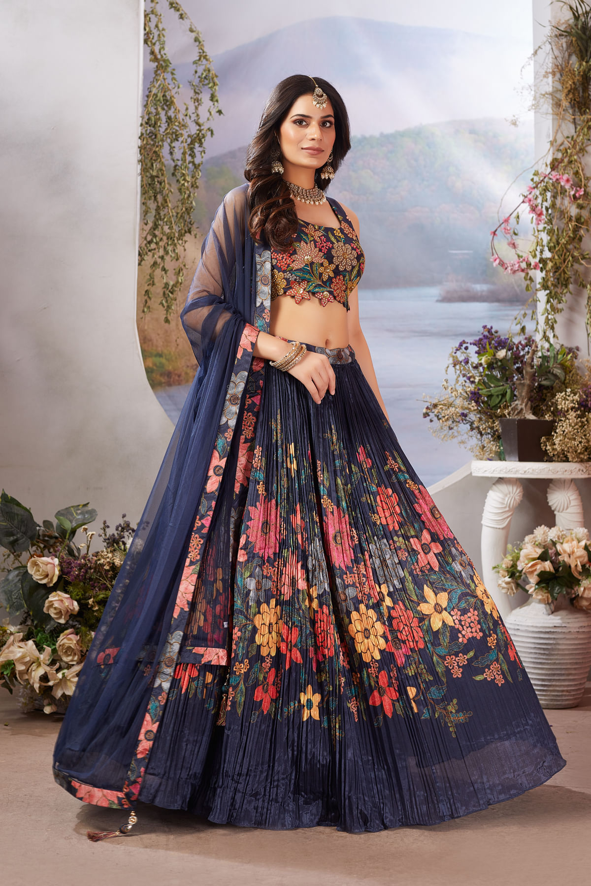 Blue Party Wear Lehenga