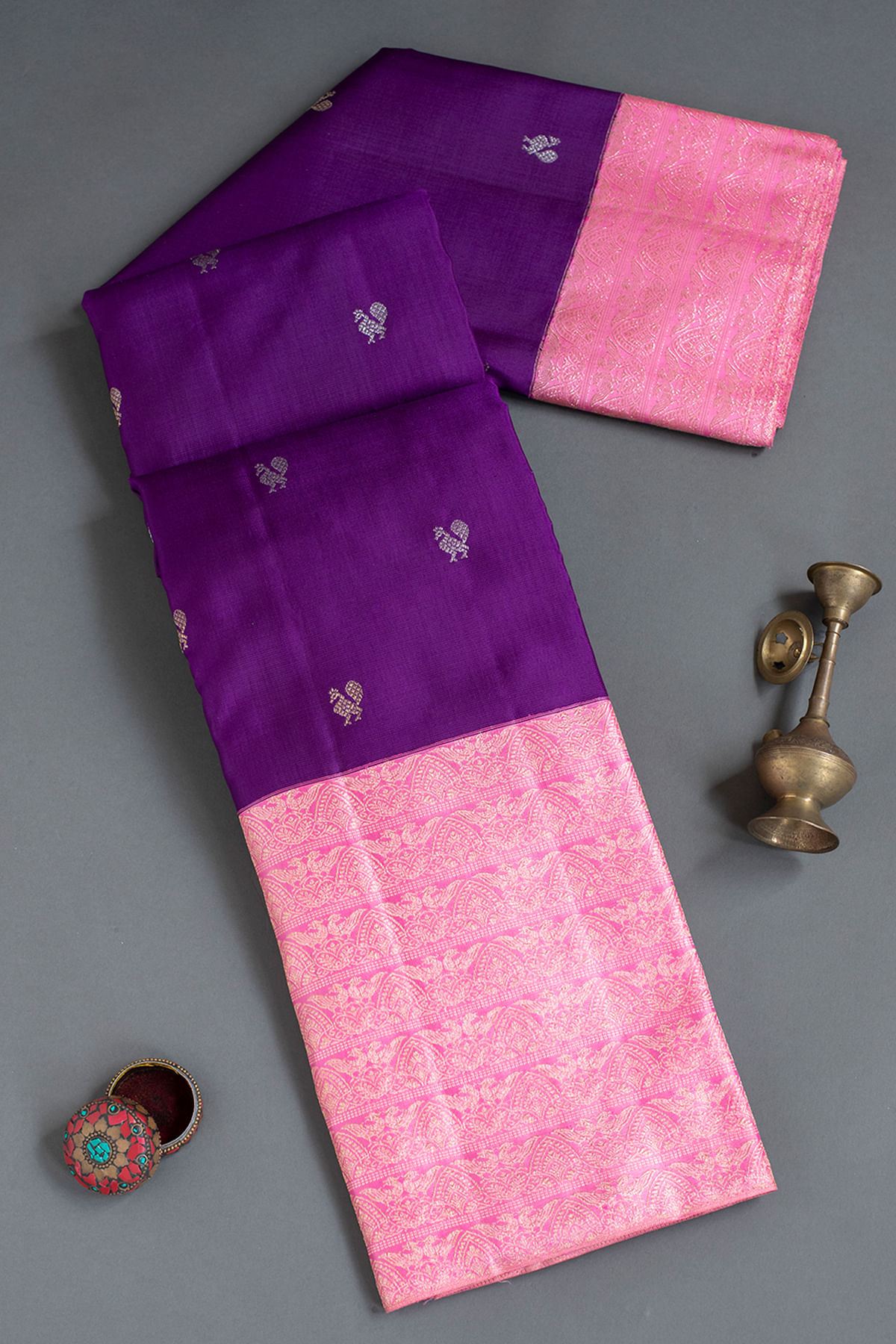 Purple Kanchipuram Silk Saree