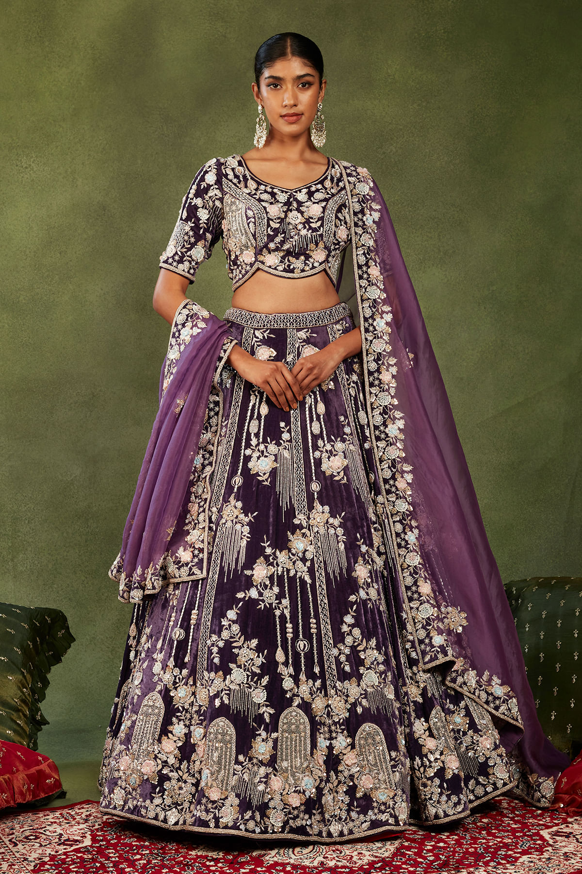 Purple Reception Lehenga