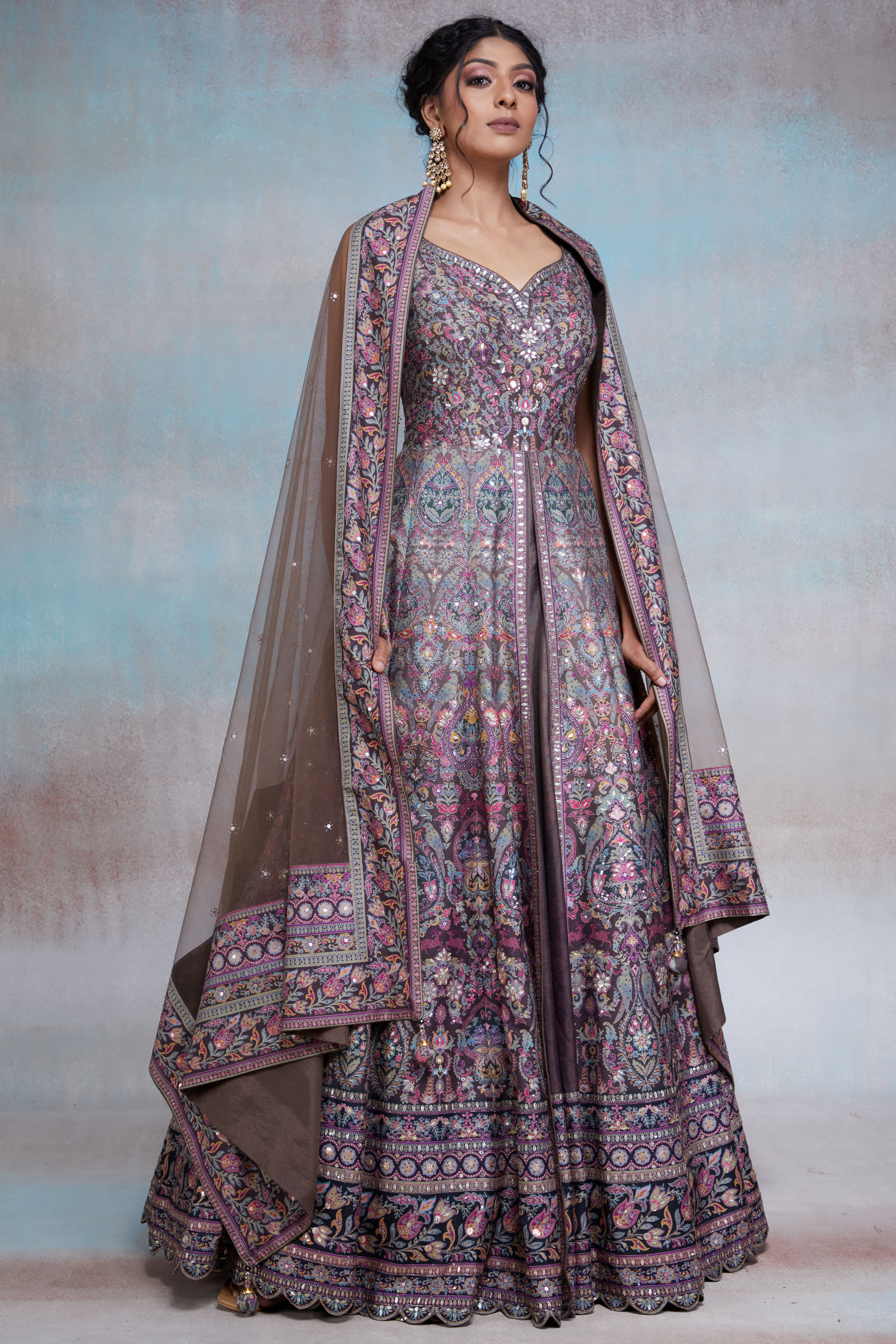 Dark Indo-Western Lehenga