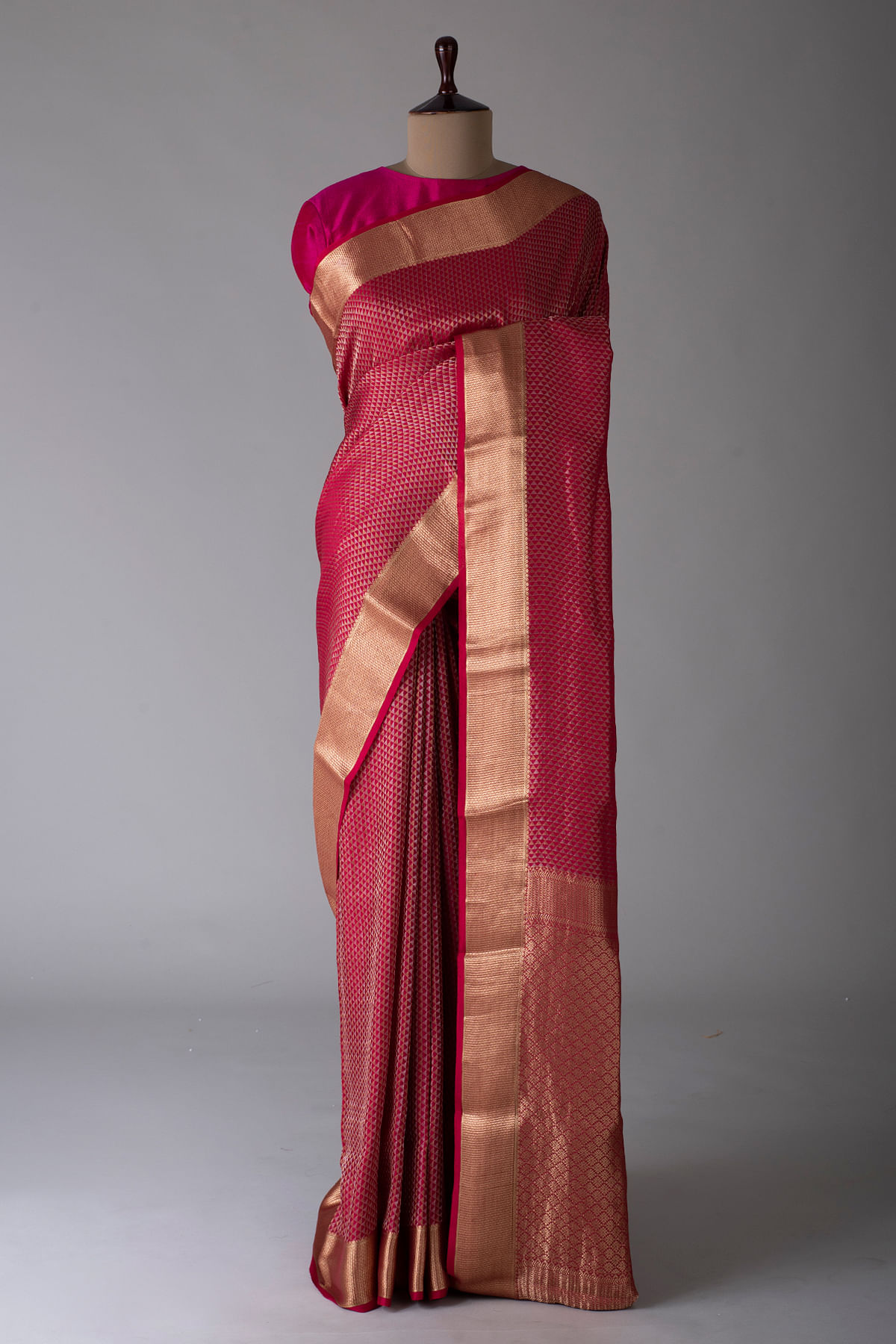 Buy Mysore Crepe Semi Silk Ready to Wear Saree Contrast Border Online