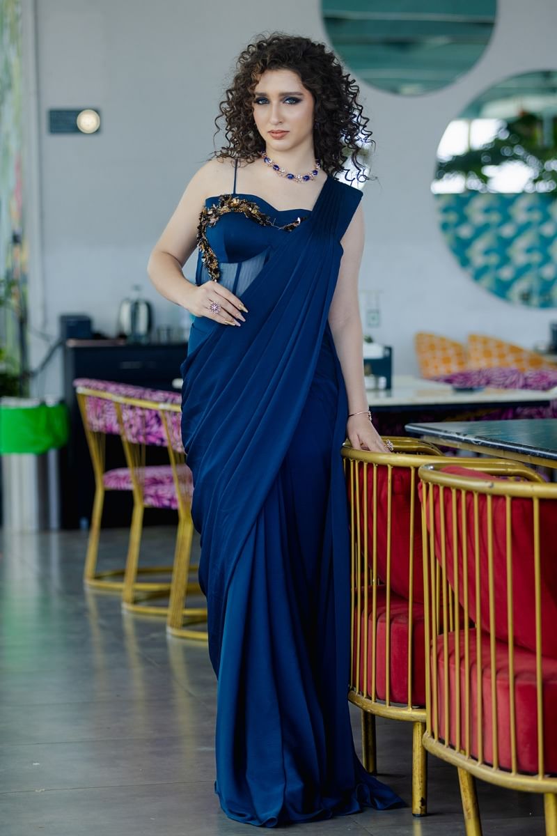 Blue Drape Saree 