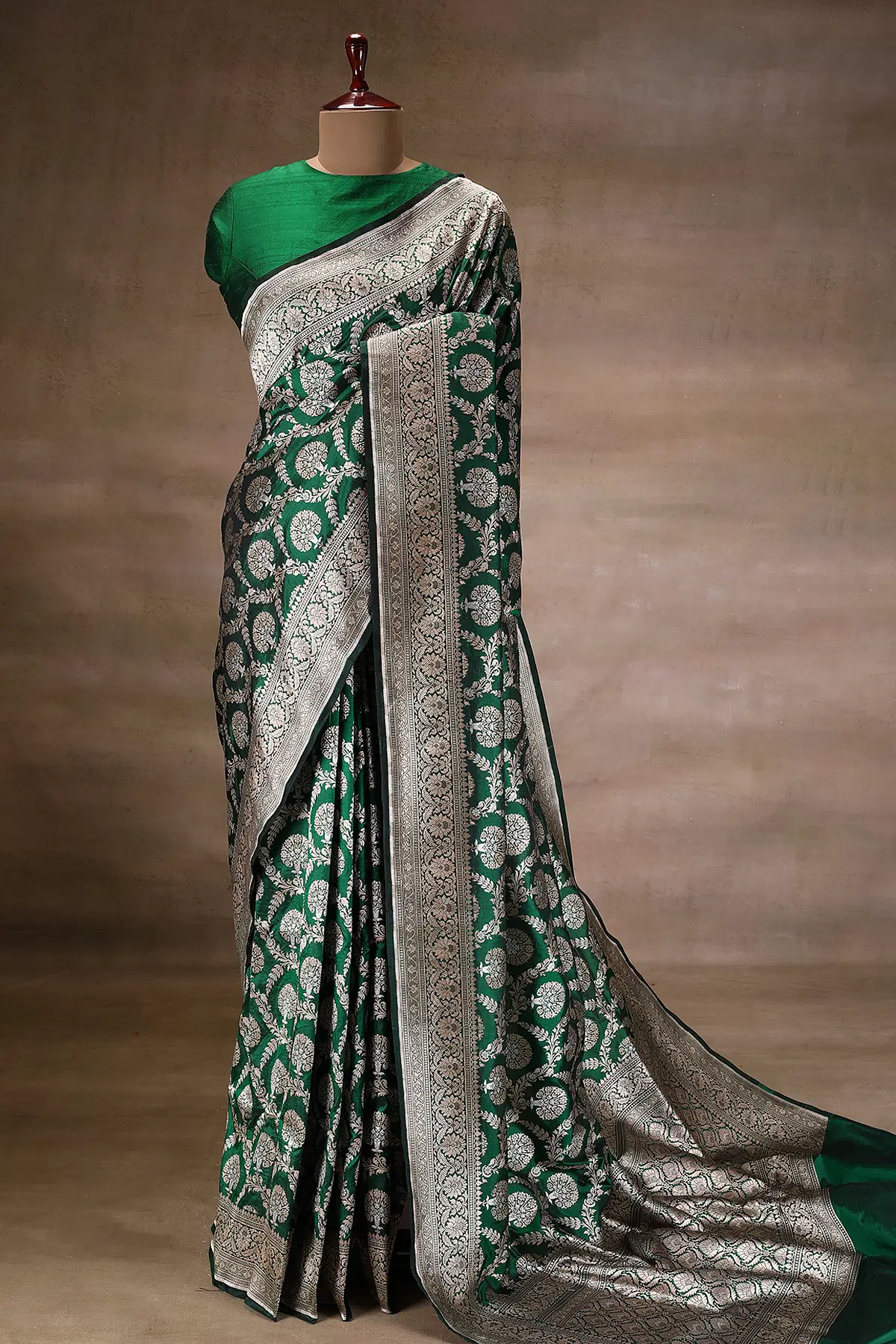 Green Banarasi Silk Saree