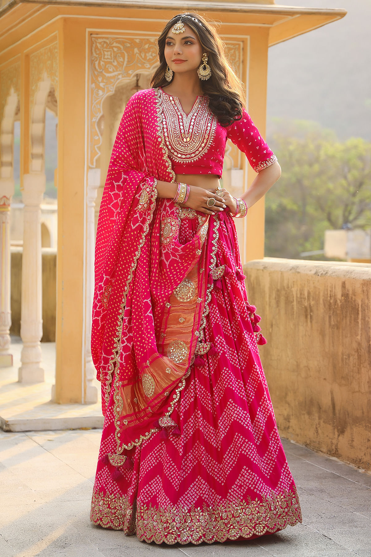 Buy Pink Color Embroidered Party Wear Lehenga Choli Online At Best