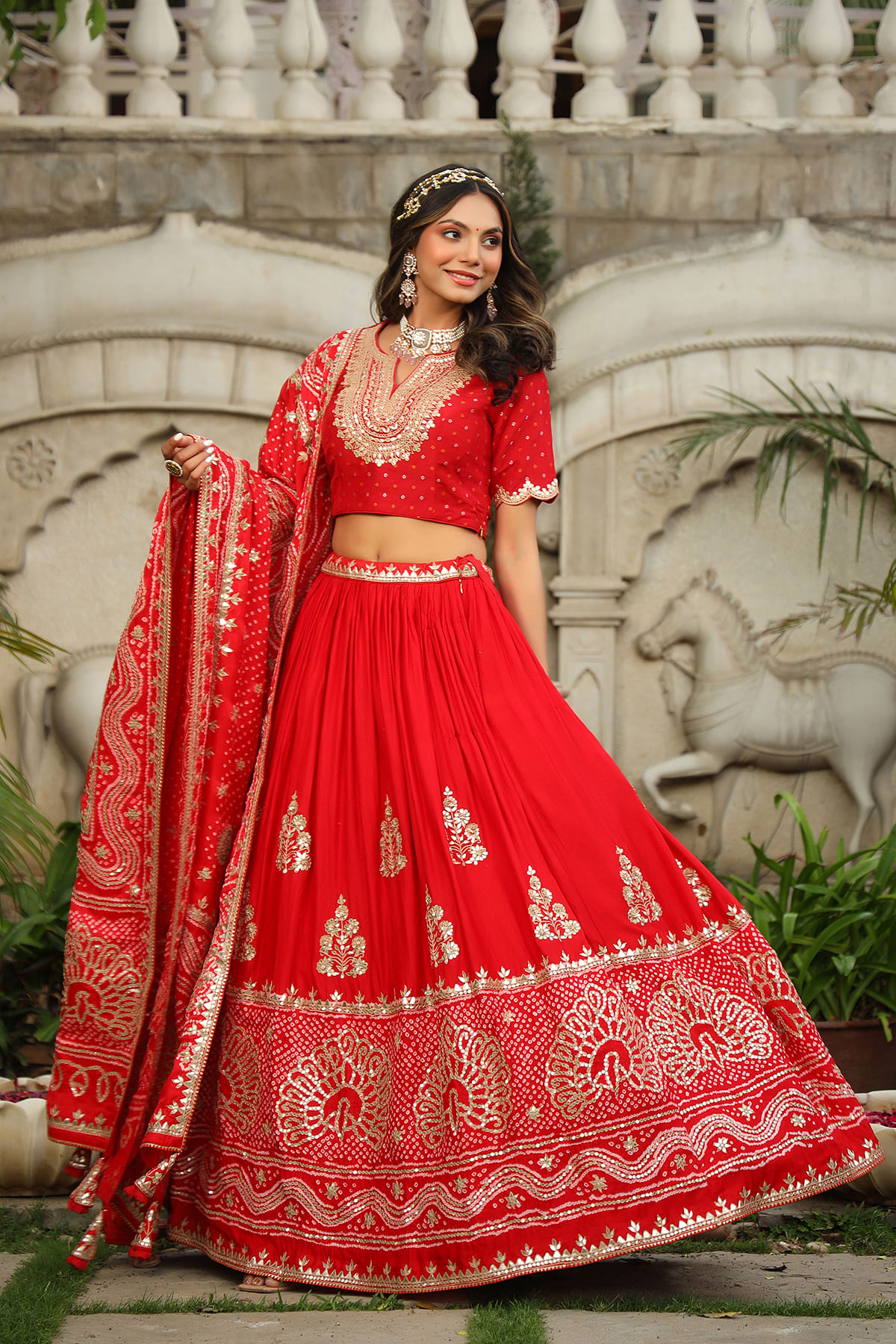 Silk Red Lehenga Choli Wedding Wear Lengha SequinSkirt Top Sari Dress  Valentine | eBay