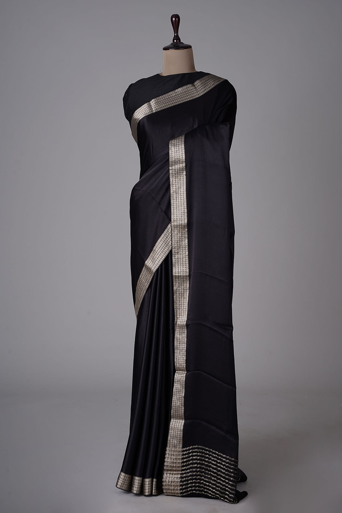 Buy Black & White Printed Satin Saree - Sarees Online in India | Black and white  saree, Satin saree, Saree designs