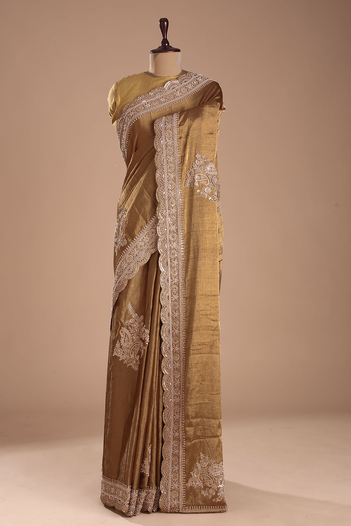 Gold Kanchipuram Tissue Saree