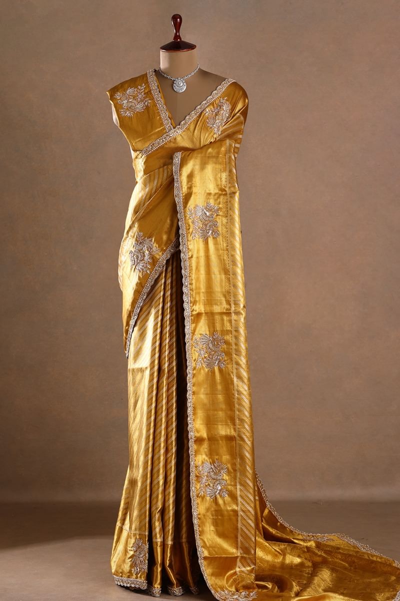 Gold Kanchipuram Tissue Saree