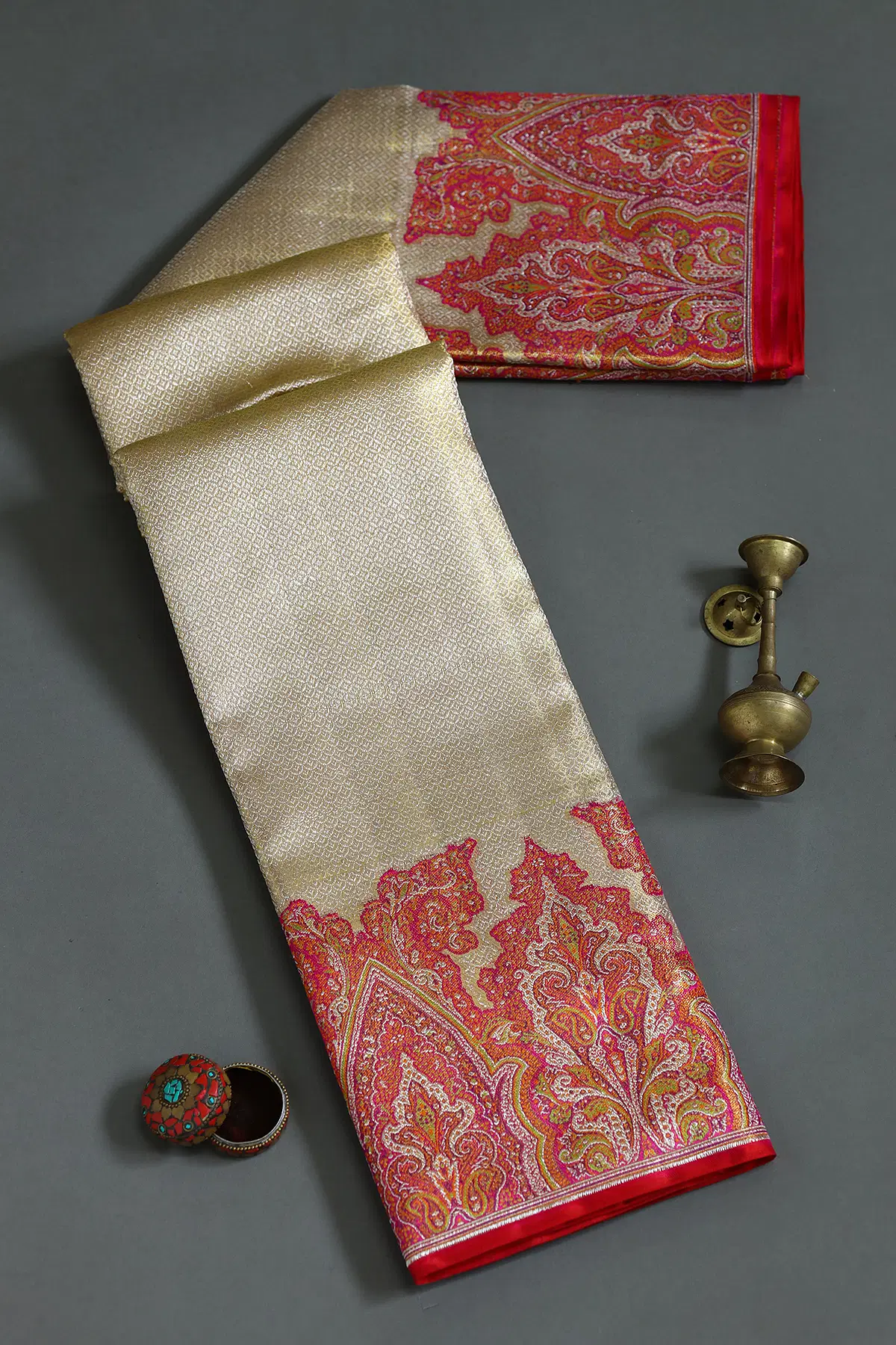 Gold Kanchipuram Tissue Saree