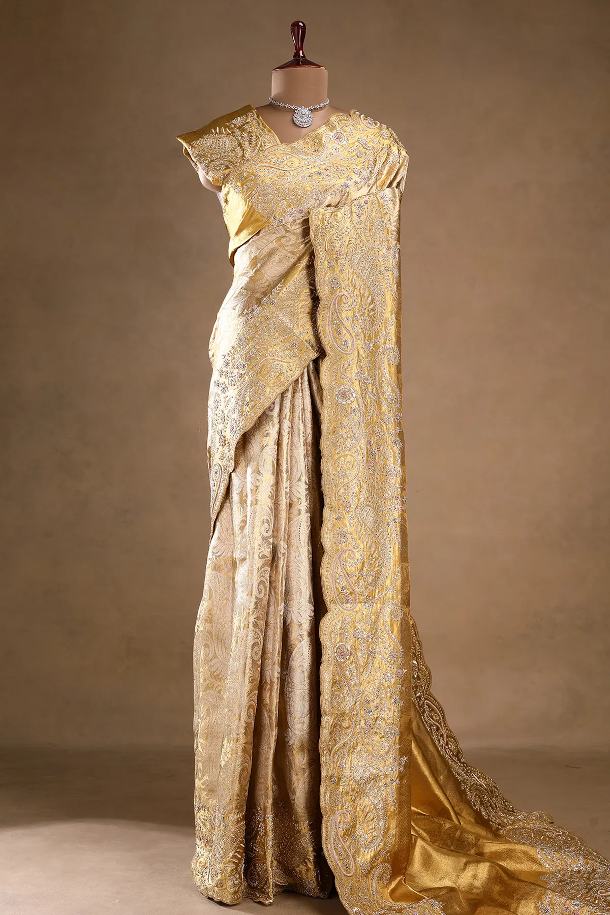 Gold Kanchivaram Tissue Saree