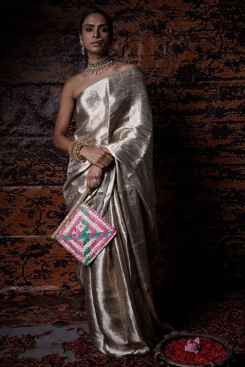 Golden Banarasi Tissue Saree