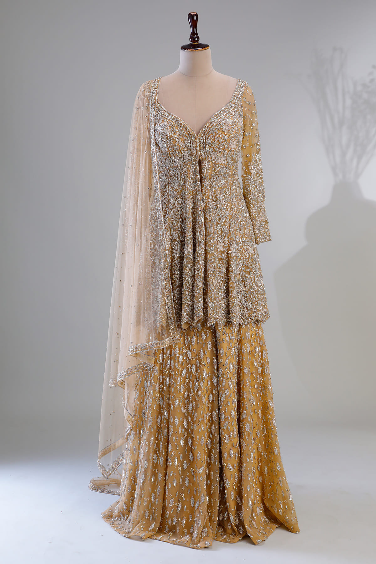 Golden Yellow Sharara Suit