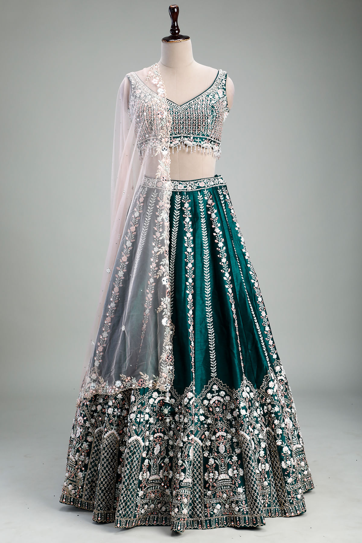 Green Mehendi Lehenga