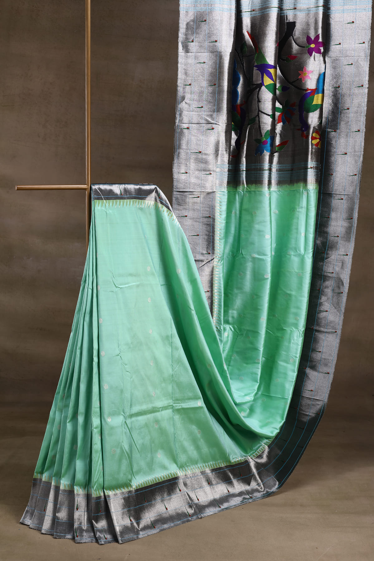 Green Paithani Silk Saree