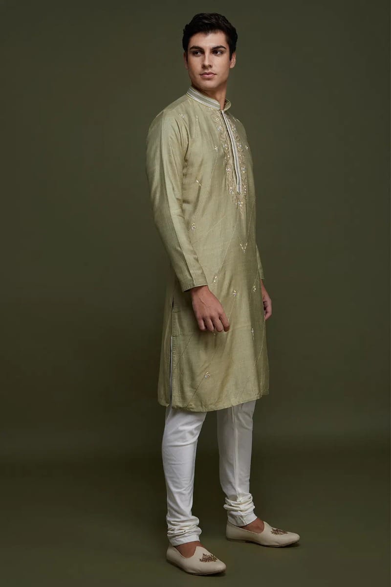 Green Beige Kurta
