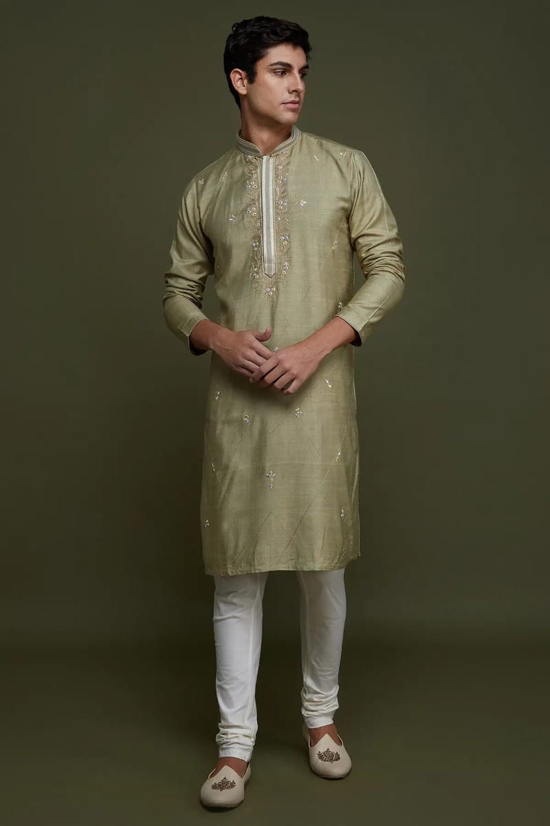 Green Beige Kurta