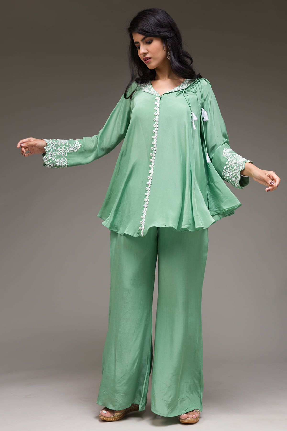 Green Party Wear Salwar Kameez