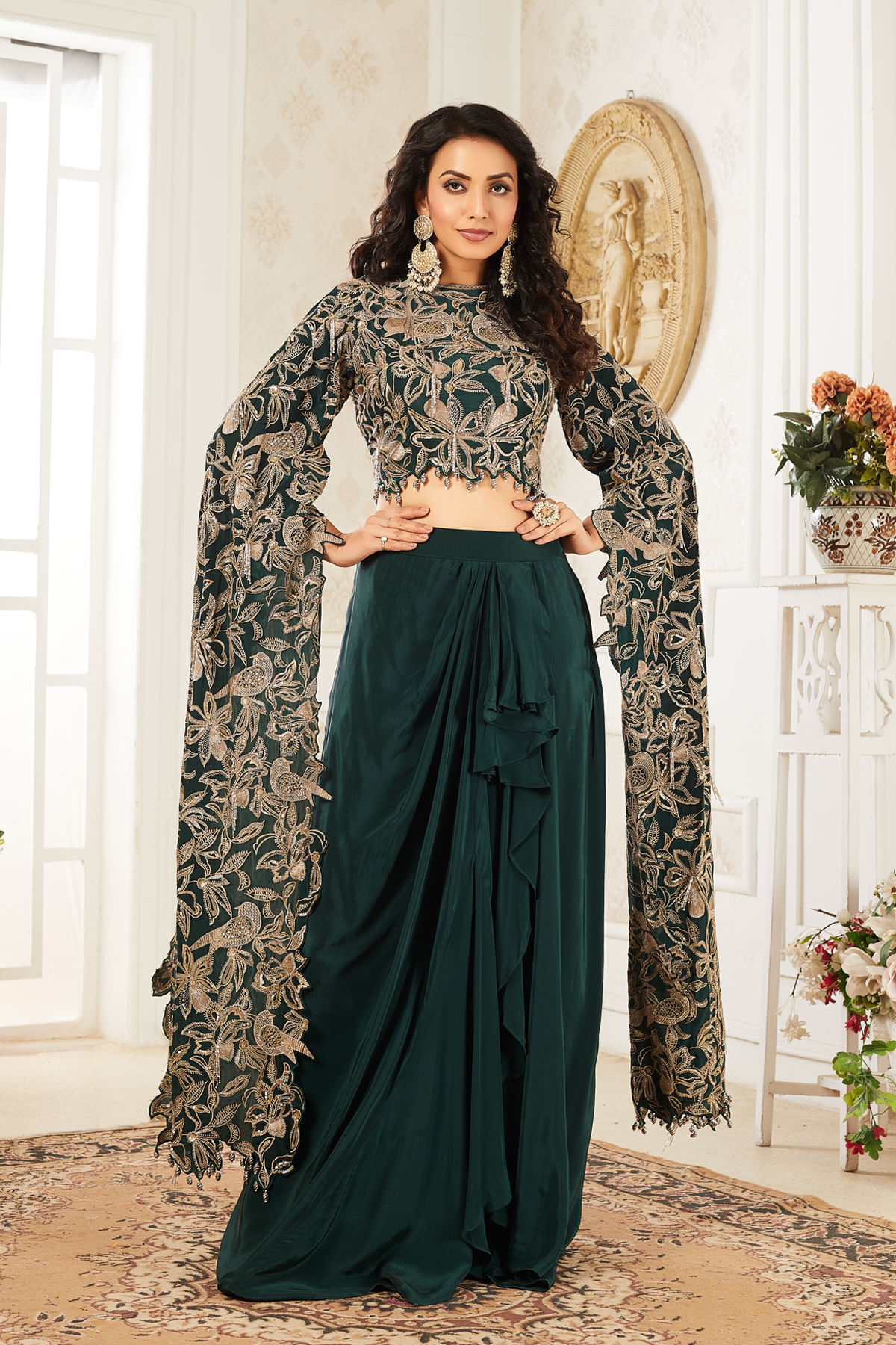 Green Party Wear Salwar Kameez