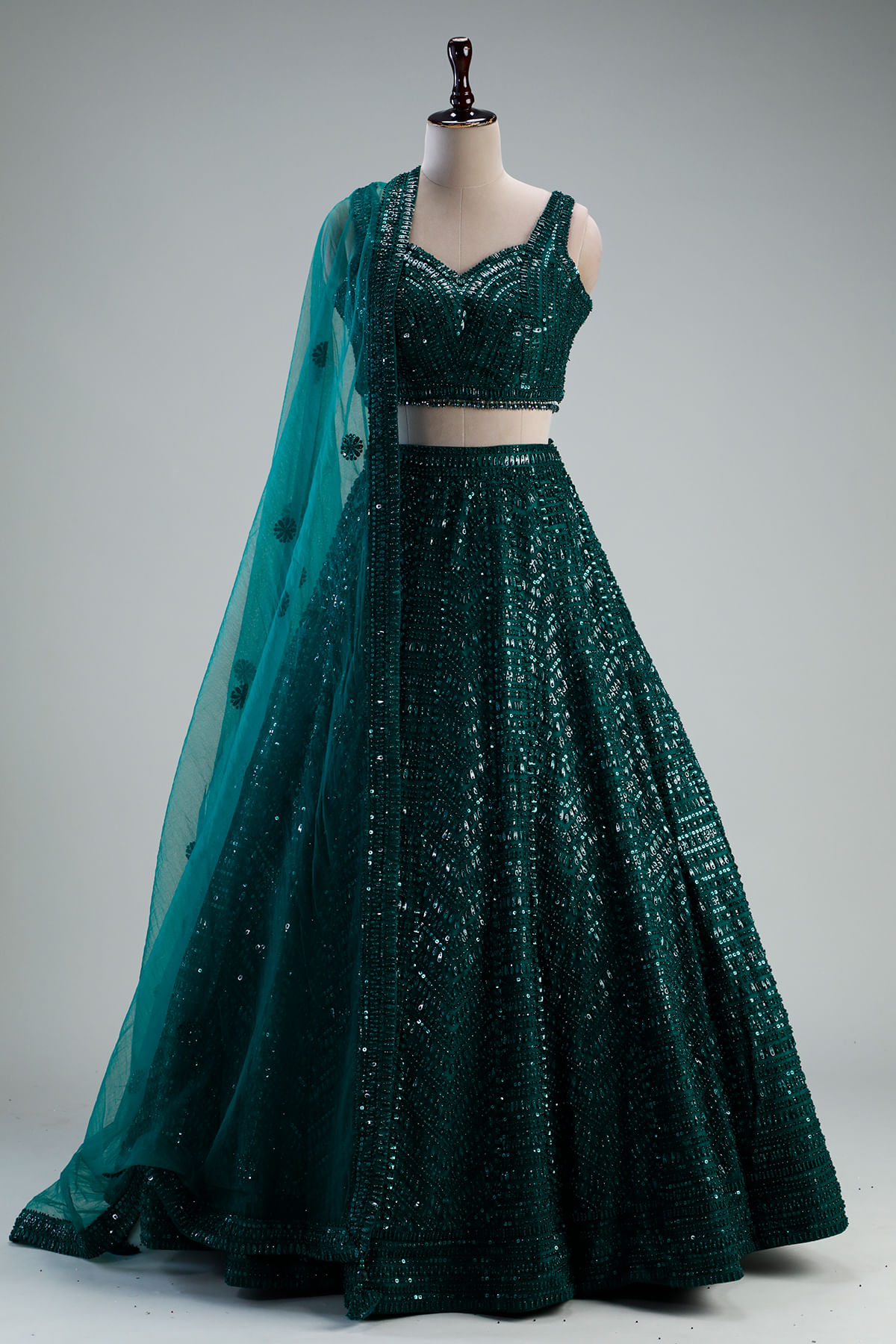 Green Mehendi Lehenga