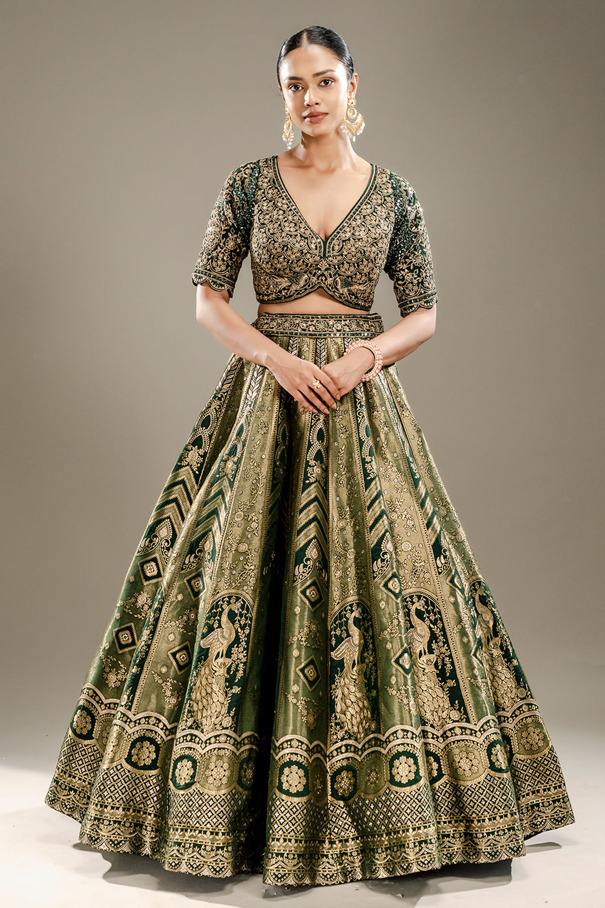 Green Mehendi Lehenga